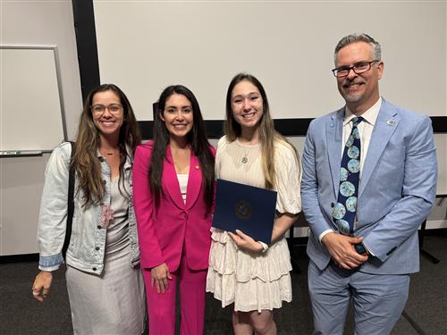  winning students with art award